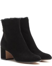 Gianvito Rossi Fur Lined Suede Ankle Boots