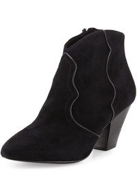 Ash Gang Suede Pointed Toe Bootie Black