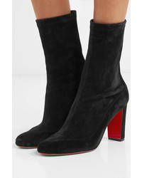 Christian Louboutin Gena 85 Suede Ankle Boots Black
