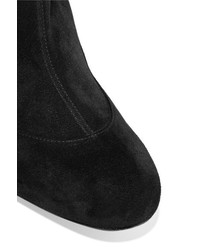 Christian Louboutin Gena 85 Suede Ankle Boots Black