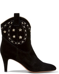 Marc Jacobs Georgia Leather Trimmed Suede Ankle Boots Black