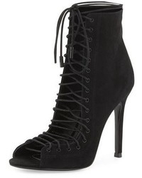 Ginny Suede Lace Up Bootie Black