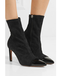 Givenchy Graphic Patent Med Suede Sock Boots