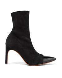 Givenchy Graphic Patent Med Suede Sock Boots