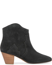Etoile Isabel Marant Isabel Marant Toile Dicker Suede Ankle Boots Black