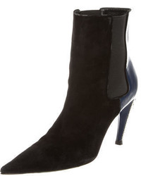 Louis Vuitton Jewel Embellished Suede Ankle Boots