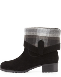 Charles by Charles David June Flannel Cuff Suede Bootie Black