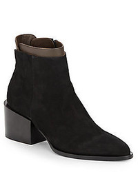 Vince Laura Colorblock Suede Leather Point Toe Ankle Boots
