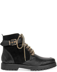 Burberry Leather And Suede Ankle Boots Black