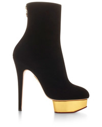 Charlotte Olympia Lucinda Suede Platform Ankle Boots