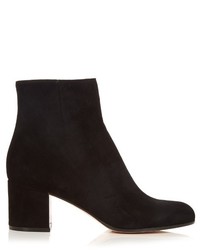 Gianvito Rossi Margaux Block Heel Suede Ankle Boots