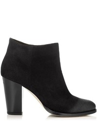 Jimmy Choo Marina Black Suede With Black Degrad Glitter Ankle Boots