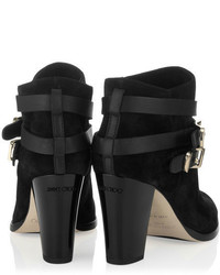 Jimmy Choo Melba Black Suede And Nappa Ankle Boots