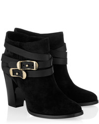 Jimmy Choo Melba Black Suede And Nappa Ankle Boots