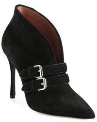Tabitha Simmons Melissa Buckle Suede Point Toe Booties
