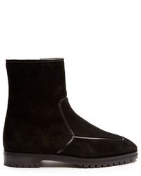 The Row Mink Fur Lined Suede Ankle Boots