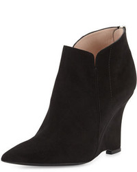 Furla Musa Pointed Toe Wedge Bootie Onyx