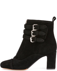 Tabitha Simmons Nash Front Zip Suede Ankle Boot Black