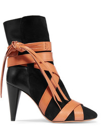 Isabel Marant Nola Suede And Leather Ankle Boots Black