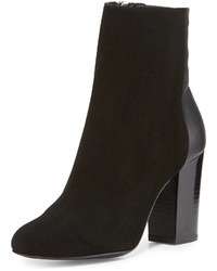Delman Nyla Suede Ankle Boot Black