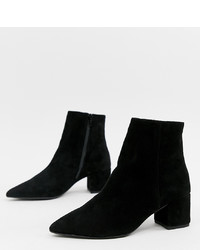 Dune Omarii Suede Mide Heeled Ankle Boots In Black Suede