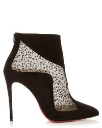 Christian Louboutin Papillo 100mm Suede Ankle Boots