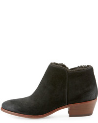 Sam Edelman Petty Suede Faux Shearling Ankle Boot Black