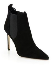 Manolo Blahnik Point Toe Suede Ankle Boots