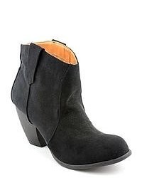 Qupid Priority 53 Black Faux Suede Fashion Ankle Boots