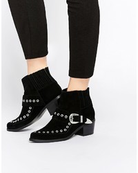 Asos Rampage Suede Buckle Ankle Boots