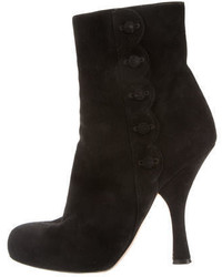 Dolce & Gabbana Round Toe Suede Ankle Boots
