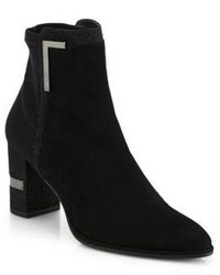 Stuart Weitzman Scaffold Mixed Media Suede Ankle Boots