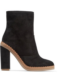 See by Chloe See By Chlo Scalloped Suede Ankle Boots Black