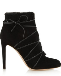 Gianvito Rossi Shearling Lined Suede Ankle Boots