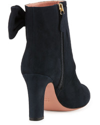 RED Valentino Side Bow Suede Bootie Black