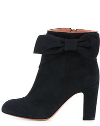 RED Valentino Side Bow Suede Bootie Black