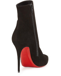 Christian Louboutin So Kate Booty Suede Red Sole Ankle Boot Black