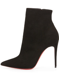 Christian Louboutin So Kate Booty Suede Red Sole Ankle Boot Black