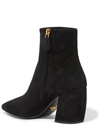 Prada Suede Ankle Boots Black