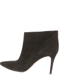 Gianvito Rossi Suede Pointed Toe Ankle Boots