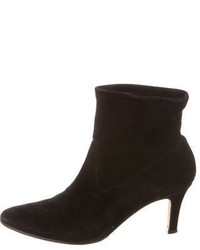 Manolo Blahnik Suede Pointed Toe Ankle Boots