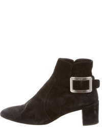 Roger Vivier Suede Polly Ankle Boots