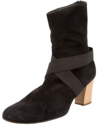 Helmut Lang Suede Round Toe Ankle Boots