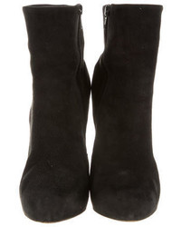 round toe suede ankle boots