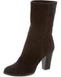 Jimmy Choo Suede Round Toe Ankle Boots