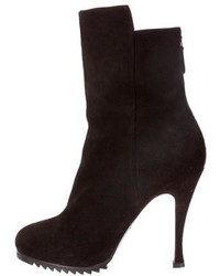 Balenciaga Suede Round Toe Ankle Boots