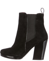 Robert Clergerie Suede Round Toe Ankle Boots