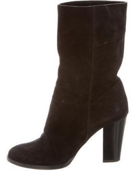 Jimmy Choo Suede Round Toe Ankle Boots