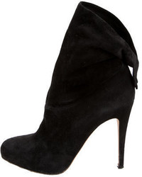 Brian Atwood Suede Round Toe Ankle Boots