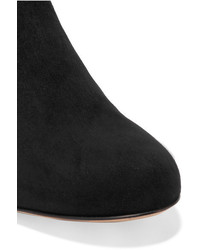 Chloé Suede Scalloped Ankle Boots Black